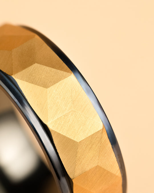 8mm Titanium ring with black & gold finish