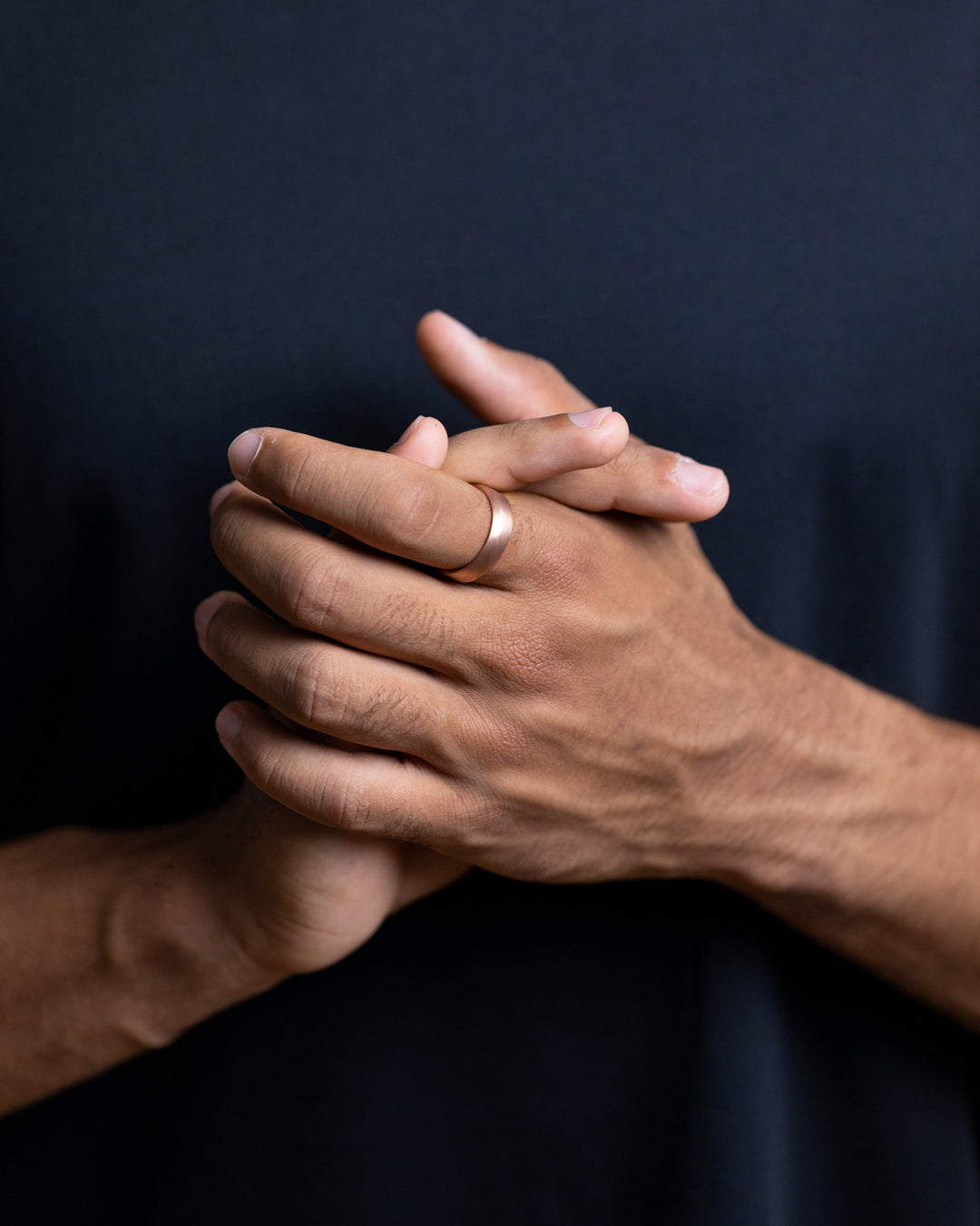 6mm Twisted full Bronze-plated Titanium ring
