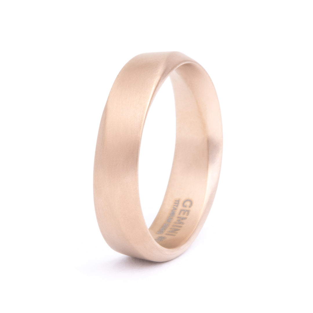 6mm Twisted full Bronze-plated Titanium ring