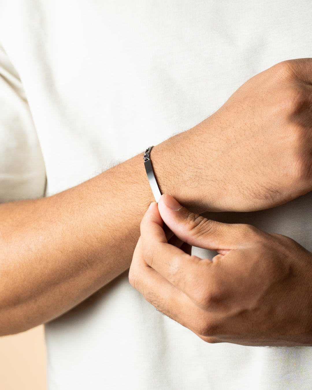 5mm figaro bracelet in stainless steel with black finish