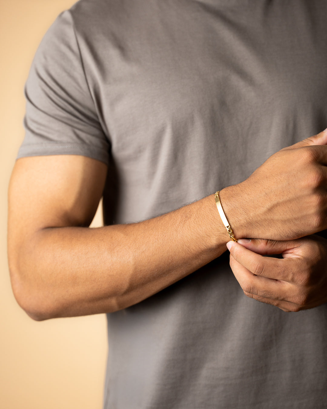 5mm figaro bracelet in stainless steel with gold-plated finish