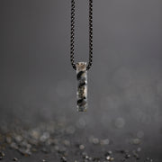 Stainless steel necklace with a Larvikite stone