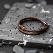 4mm Nappa leather bracelet with custom Tiger Eye stone