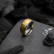 8mm Titanium ring with silver & gold finish