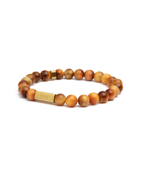 8mm Bracelet with orange Tiger Eye stone