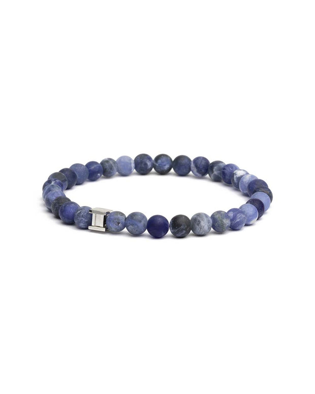 Bracelet with 6mm matte blue Sodalite stone