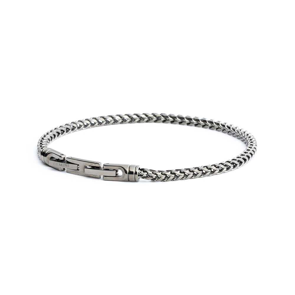 3mm foxtail bracelet in stainless steel with black finish