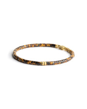 2mm Bracelet with Tiger Eye stones and titanium element