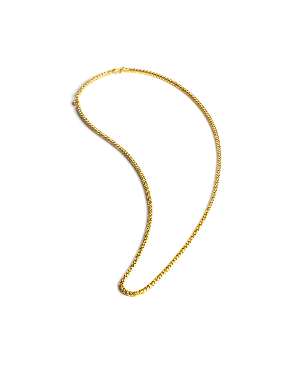 3mm foxtail necklace in stainless steel with 18k gold plated finish