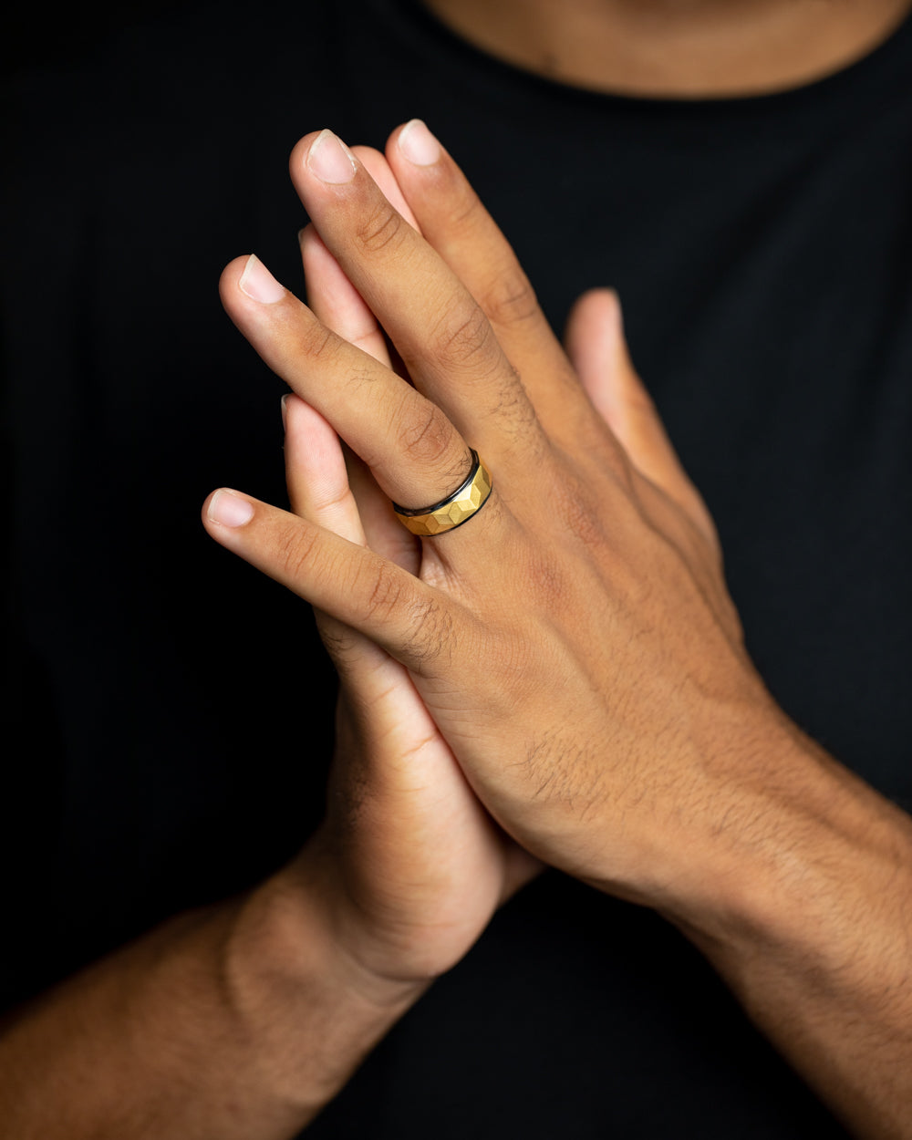 8mm Titanium ring with black & gold finish