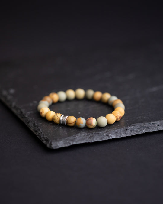 8mm bracelet with matte agate stone