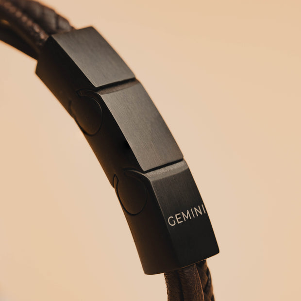 Drievoudige armband met bruin Italiaans nappaleer