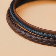 Triple bracelet with three kinds of Italian nappa leather