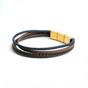 Triple bracelet with three kinds of Italian nappa leather