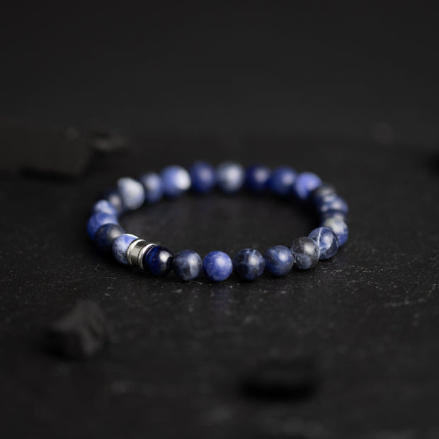 Bracelet avec pierres Sodalite bleue 8mm