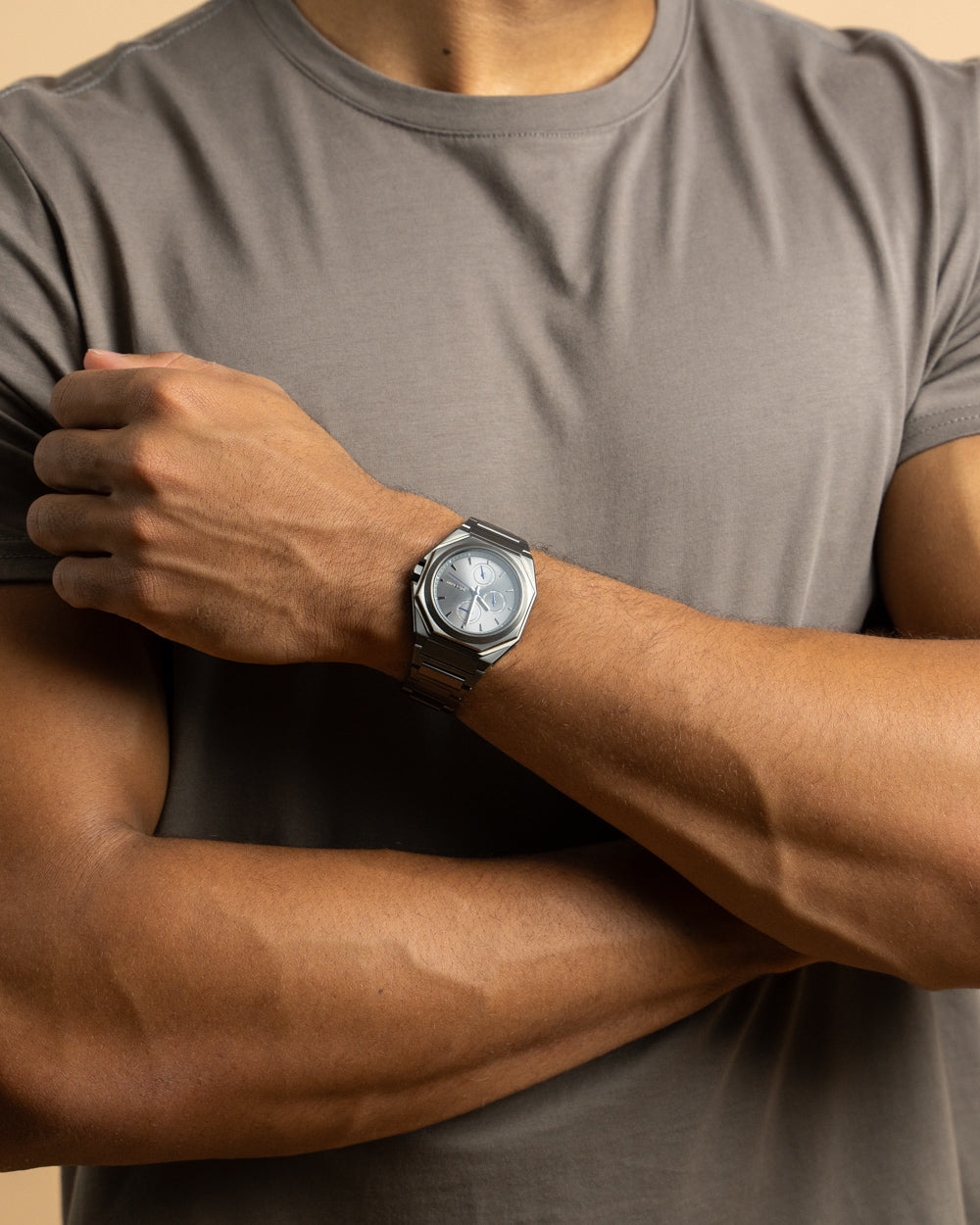 42mm full stainless steel watch with dark grey finish Gemini Official