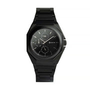 42mm full stainless steel watch with black finish