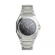 42mm full stainless steel watch with silver finish