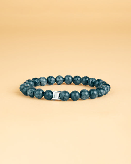 Bracelet with 8mm Larvikite stone