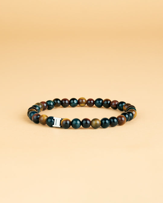 Bracelet with 6mm Tiger Eye stone in 3 Colours