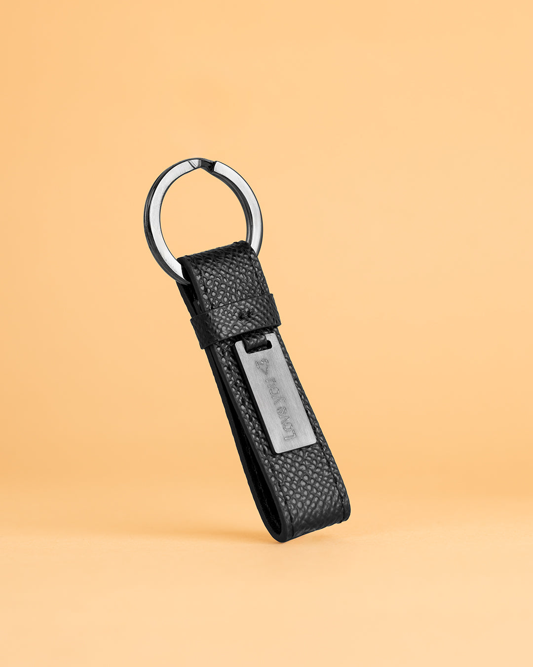 Zwarte leren sleutelhanger
