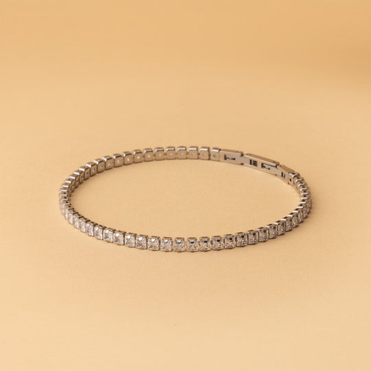 3mm Silver-White tennis bracelet