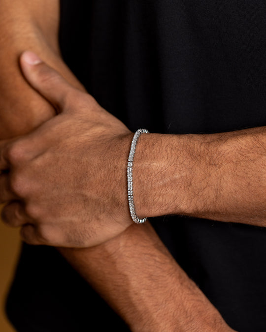 3mm Silver-White tennis bracelet