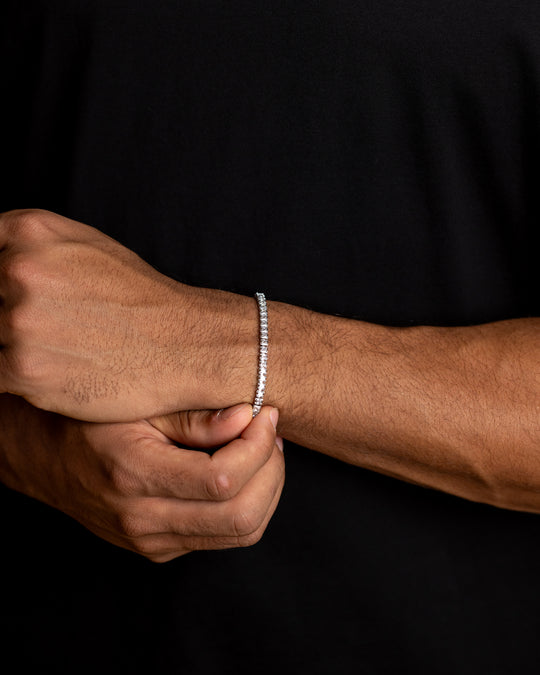 3mm Silver-White tennis bracelet