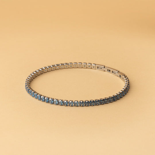 3mm Silver-Blue tennis bracelet
