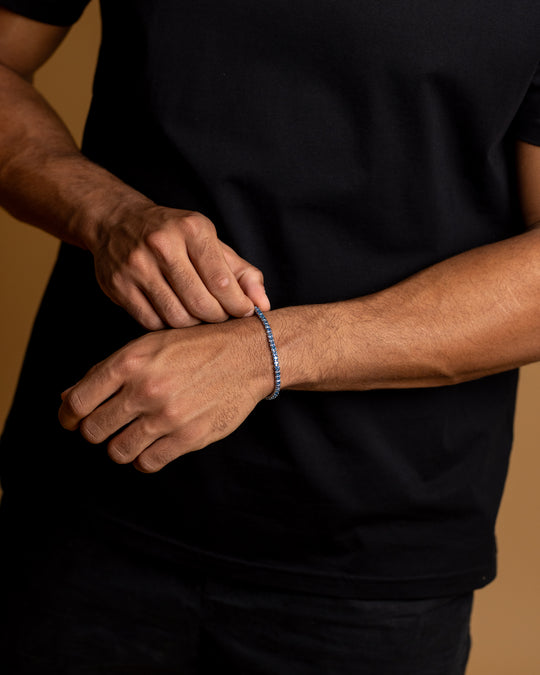 3mm Silver-Blue tennis bracelet