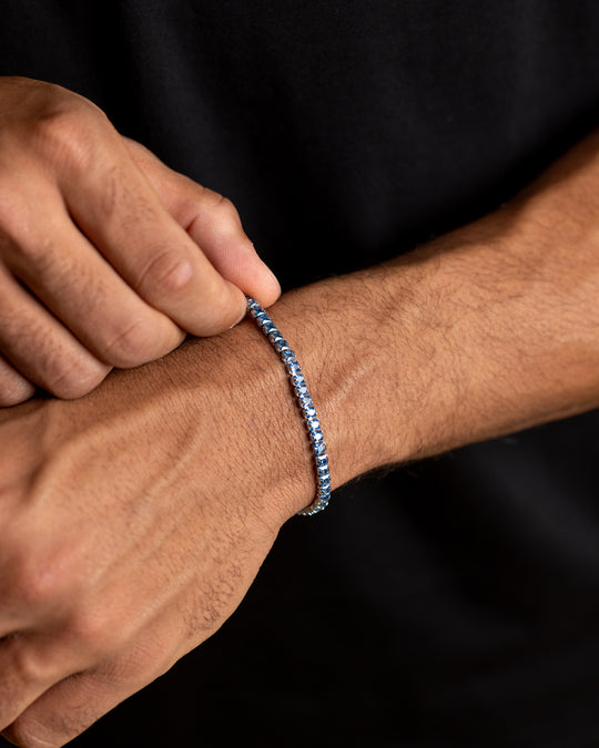 3mm Silver-Blue tennis bracelet