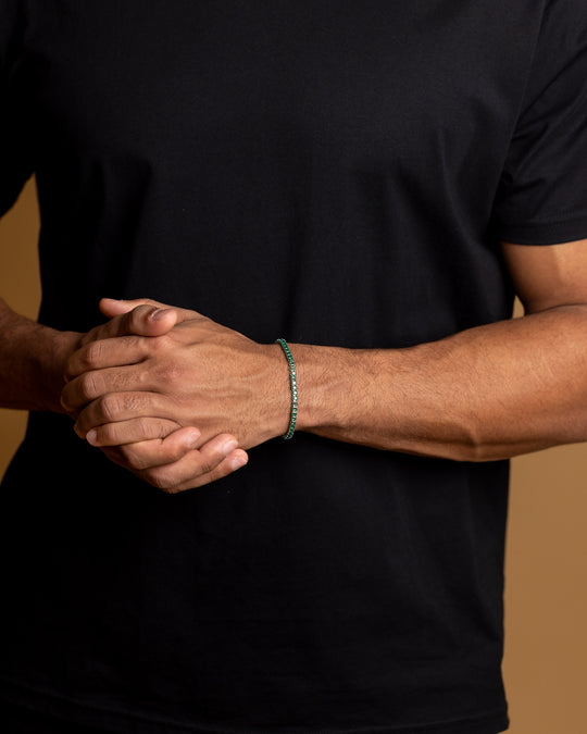 3mm Silver-Green tennis bracelet