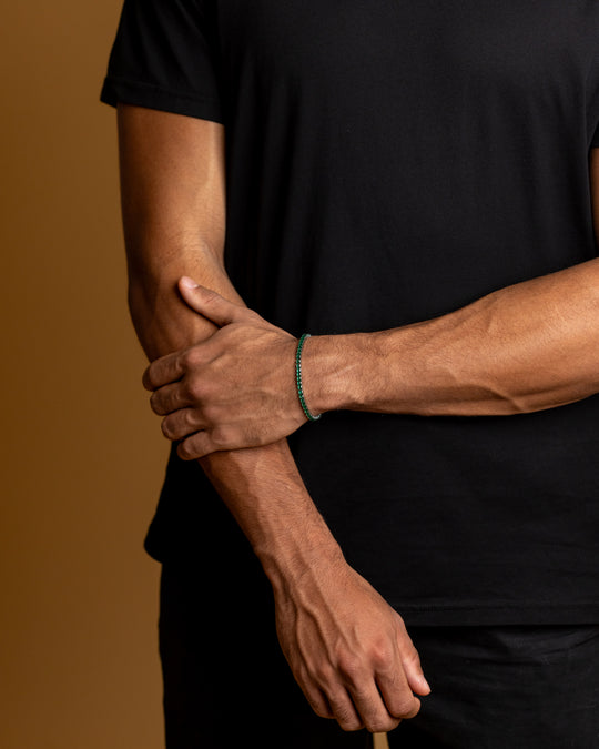 3mm Silver-Green tennis bracelet