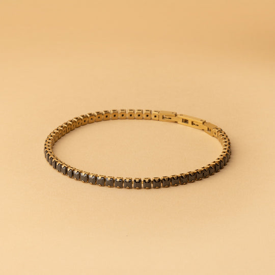 3mm Gold-Black tennis bracelet