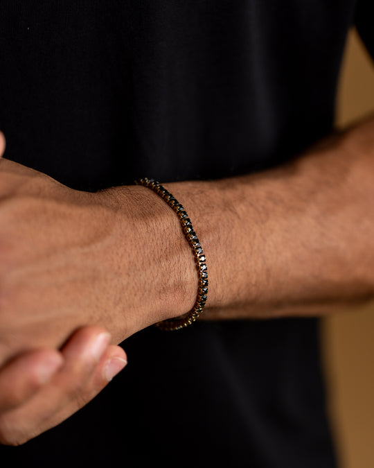 3mm Gold-Black tennis bracelet