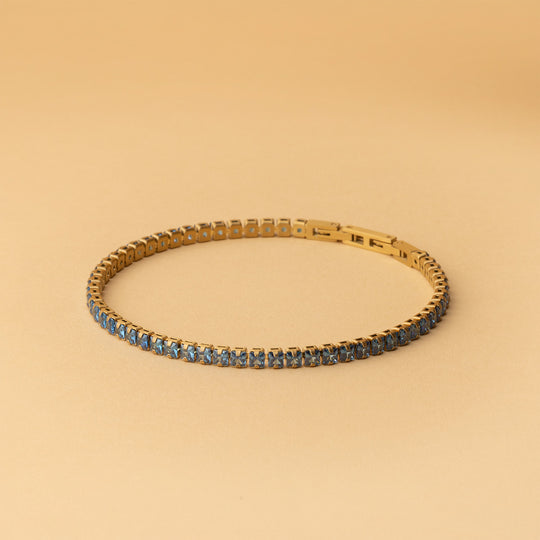 3mm Gold-Blue tennis bracelet