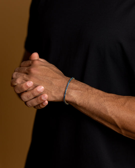 3mm Gold-Blue tennis bracelet