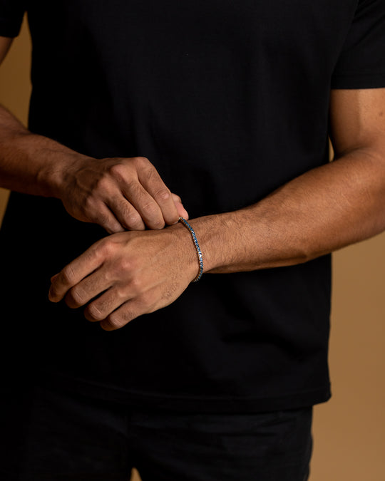 3mm Gold-Blue tennis bracelet