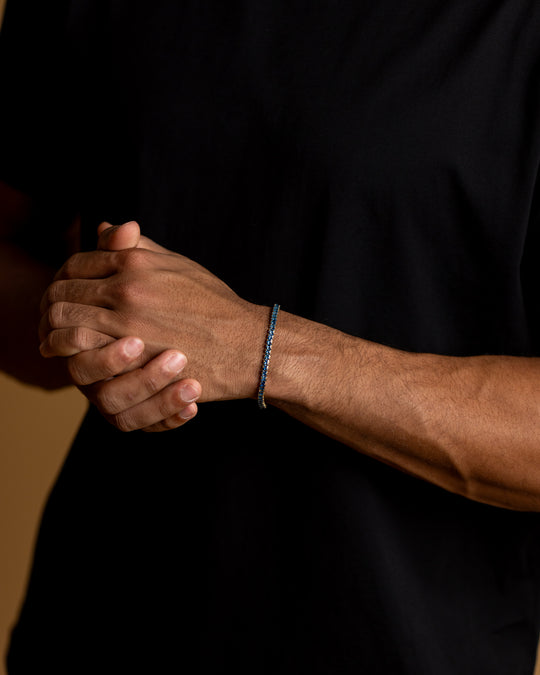 3mm Gold-Blue tennis bracelet