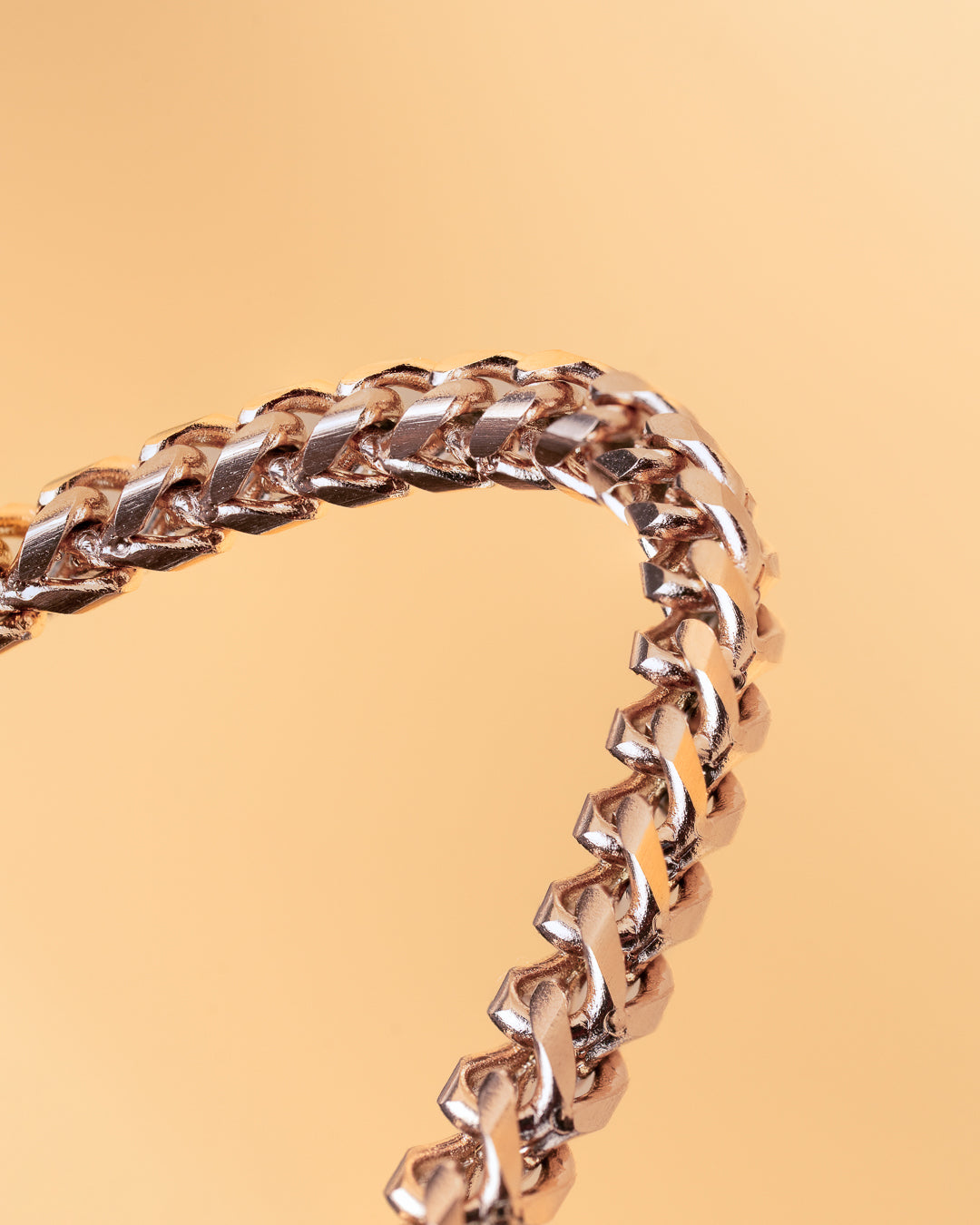 3mm foxtail bracelet in stainless steel with bronze plated finish