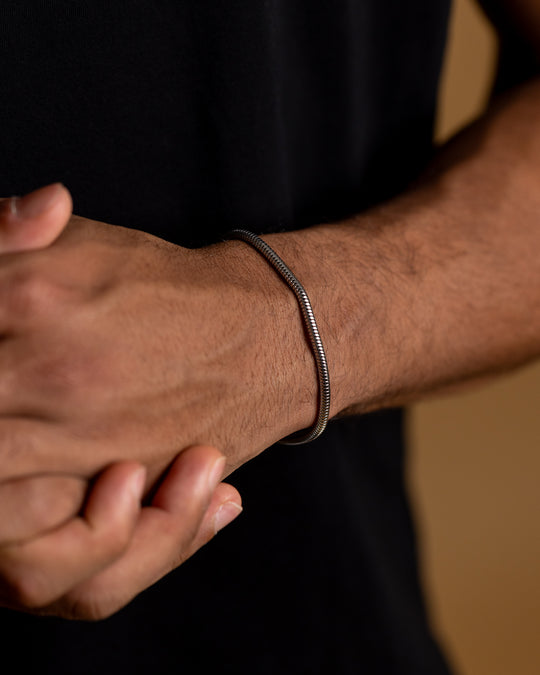 3mm Snake chain bracelet with silver finish