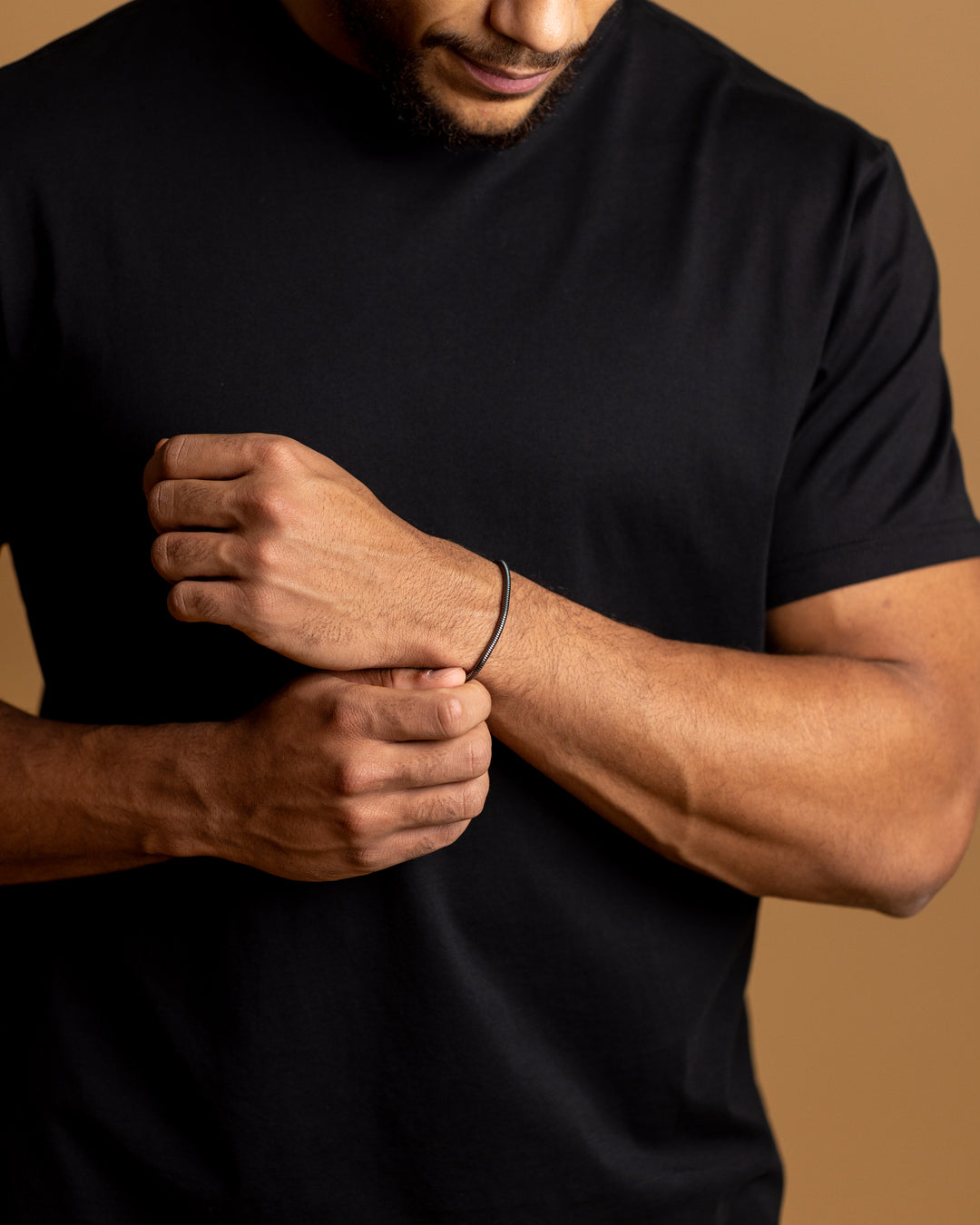 3mm Snake chain bracelet with black finish