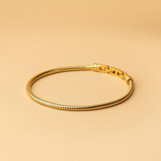 3mm Snake chain bracelet with golden finish