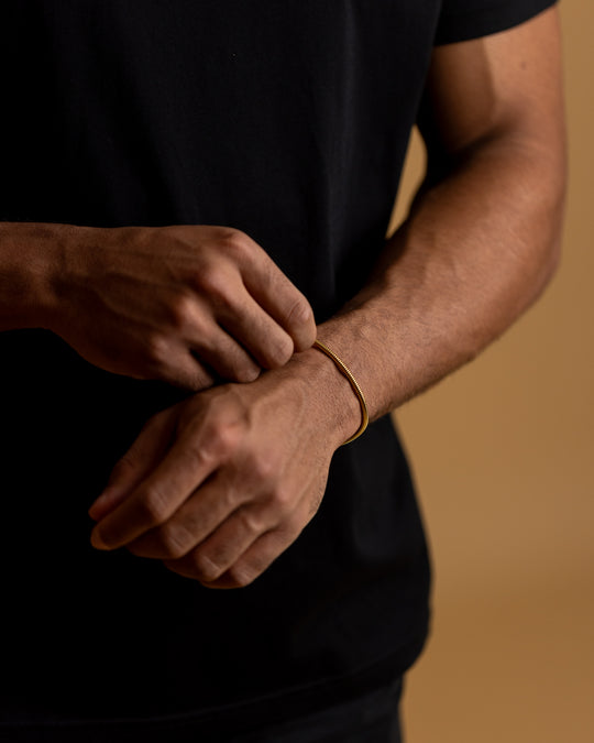 3mm Snake chain bracelet with golden finish