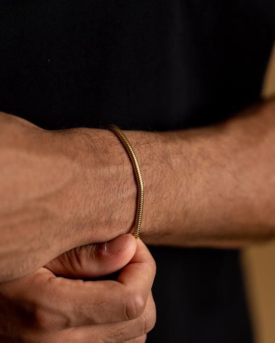 3mm Snake chain bracelet with golden finish