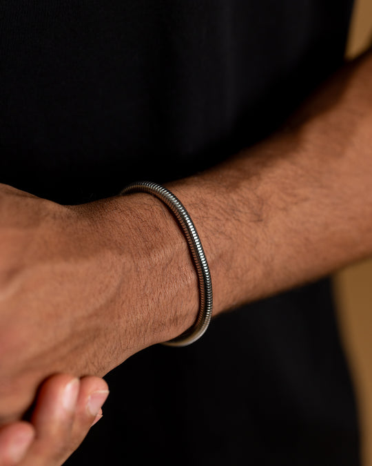 5mm Snake chain bracelet with silver finish