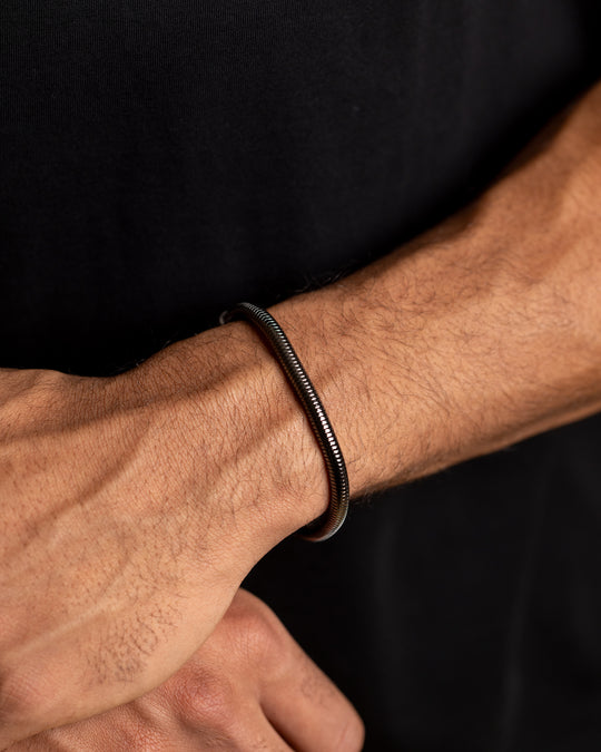 5mm Snake chain bracelet with black finish