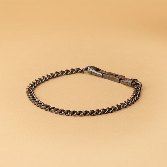 5mm Cuban chain bracelet with black finish