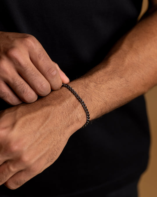 5mm Cuban chain bracelet with black finish