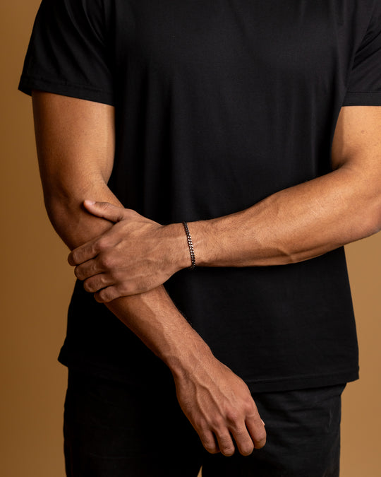 5mm Cuban chain bracelet with black finish